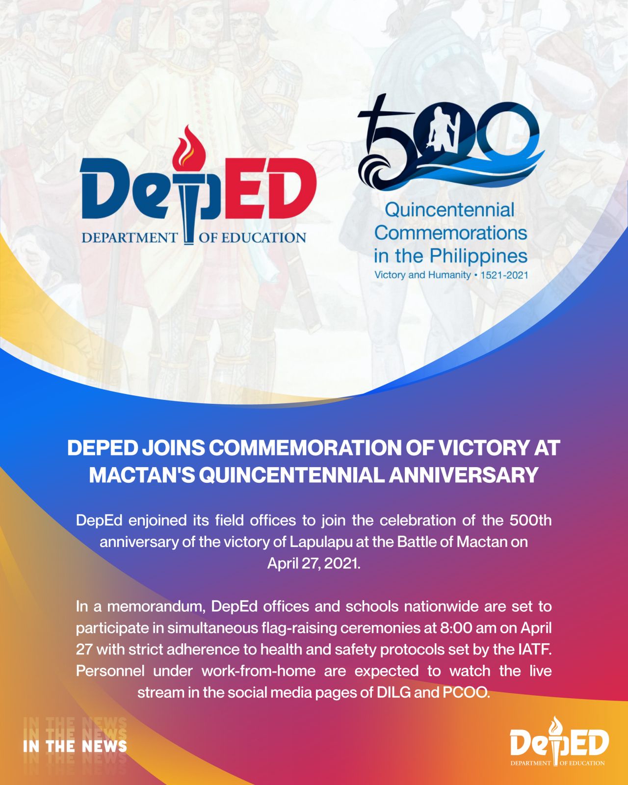 DepEd joins commemoration of Victory at Mactan's Quincentennial anniversary